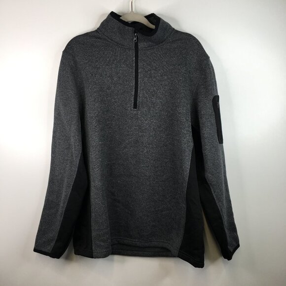 Beverly Hills Polo Club Gray and Black Zip Up Sweater - Picture 1 of 9